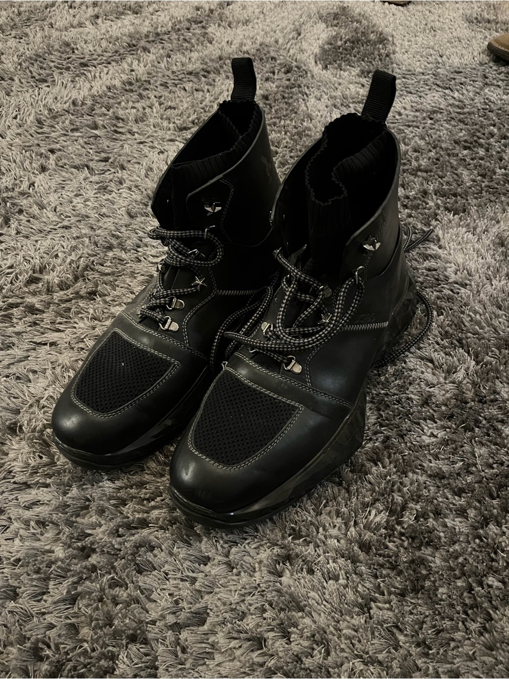 Jimmy Choo Men's Black Lace-Up Utility Boots